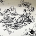 Italian Fire screen in black and white fabric and wood, early 1900s