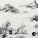 Italian Fire screen in black and white fabric and wood, early 1900s