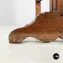 Italian Fire screen in black and white fabric and wood, early 1900s