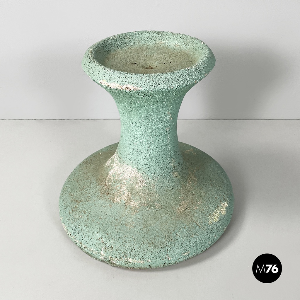 Italian mid-century modern Pot holder in aqua green concrete, 1950s