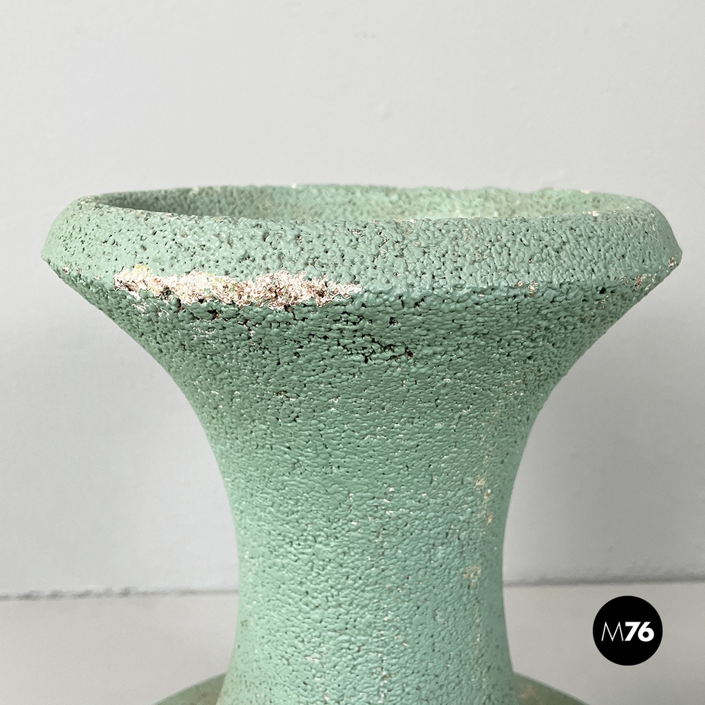 Italian mid-century modern Pot holder in aqua green concrete, 1950s