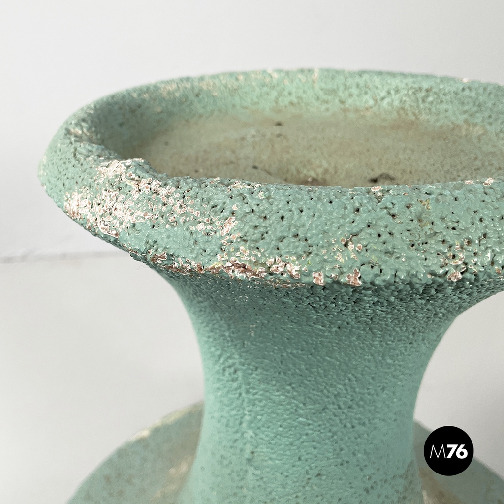 Italian mid-century modern Pot holder in aqua green concrete, 1950s