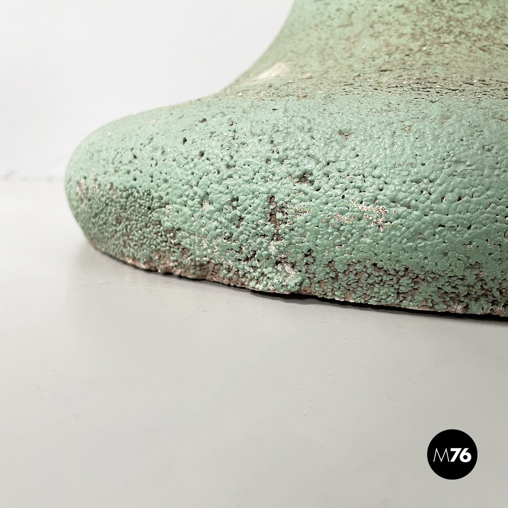 Italian mid-century modern Pot holder in aqua green concrete, 1950s