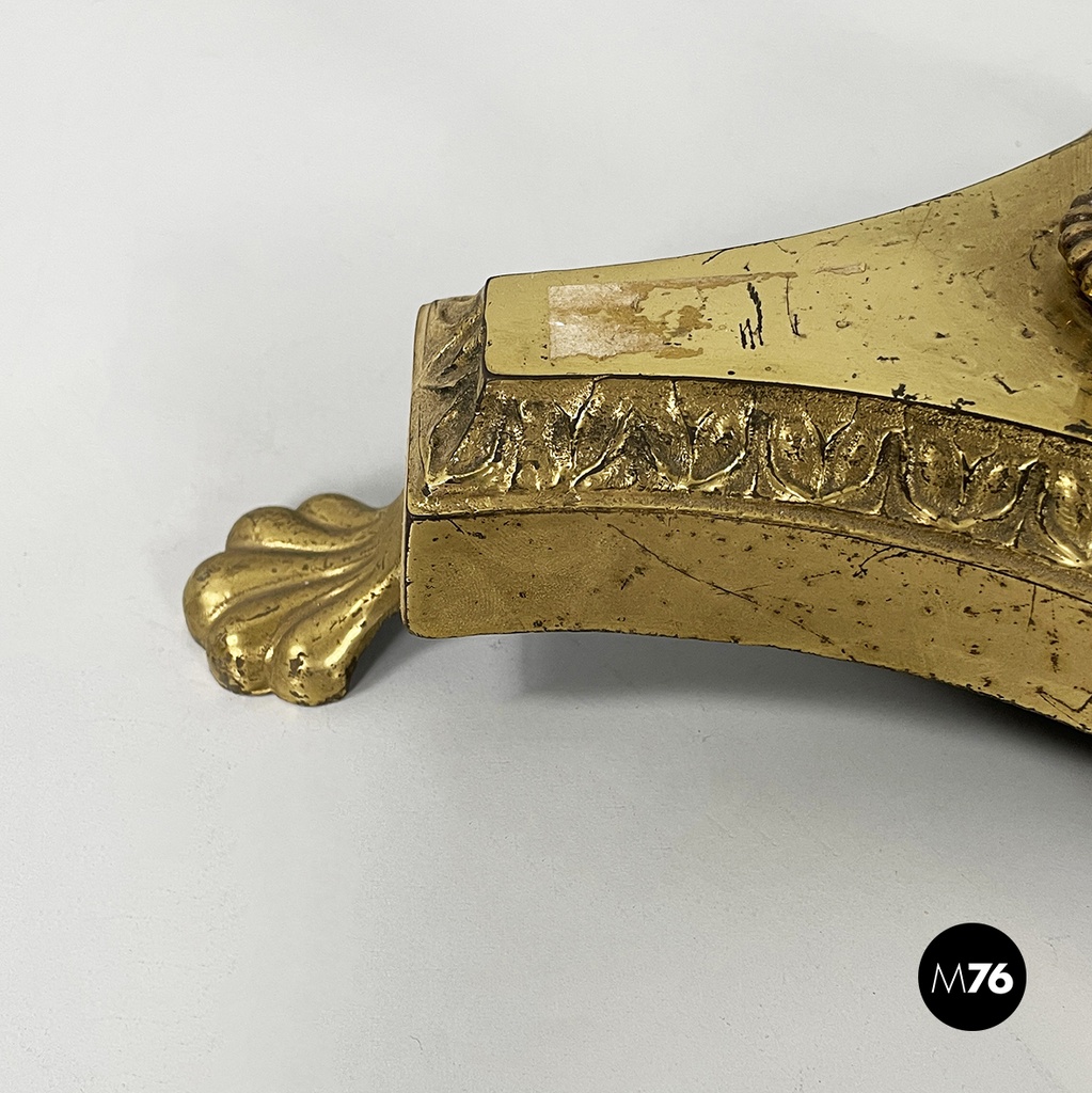 Italian empire style table stand in finely crafted  brass and bronze early 1900s