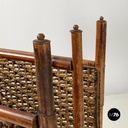 Italian mid-century modern Magazine rack with double shelf in rattan, 1960s