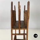 Italian mid-century modern Magazine rack with double shelf in rattan, 1960s