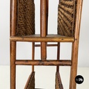 Italian mid-century modern Magazine rack with double shelf in rattan, 1960s