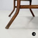 Italian mid-century modern Magazine rack with double shelf in rattan, 1960s