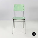Italian mid-century modern Chairs in aqua green formica and metal, 1960s