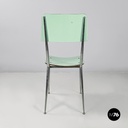 Italian mid-century modern Chairs in aqua green formica and metal, 1960s