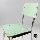 Italian mid-century modern Chairs in aqua green formica and metal, 1960s