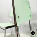 Italian mid-century modern Chairs in aqua green formica and metal, 1960s