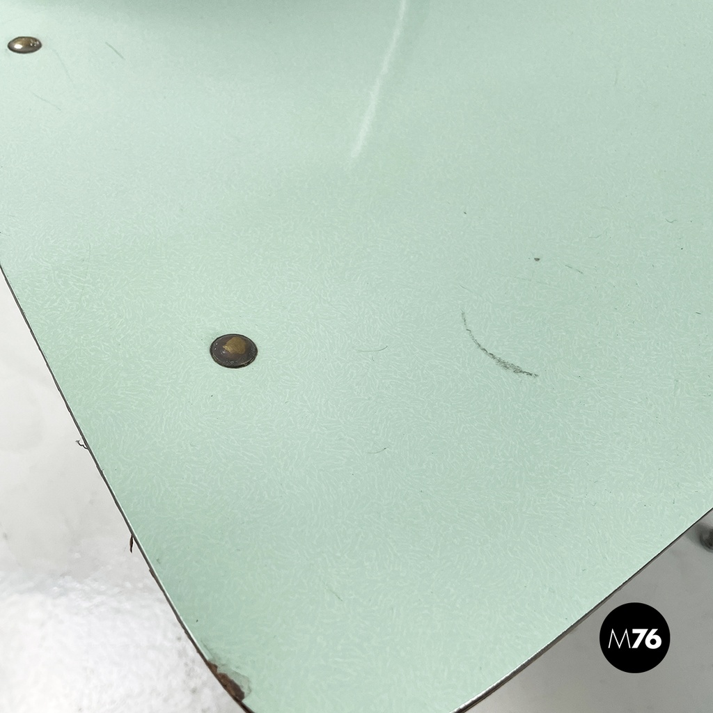 Italian mid-century modern Chairs in aqua green formica and metal, 1960s