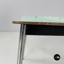 Italian mid-century modern Chairs in aqua green formica and metal, 1960s