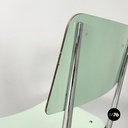Italian mid-century modern Chairs in aqua green formica and metal, 1960s