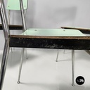 Italian mid-century modern Chairs in aqua green formica and metal, 1960s