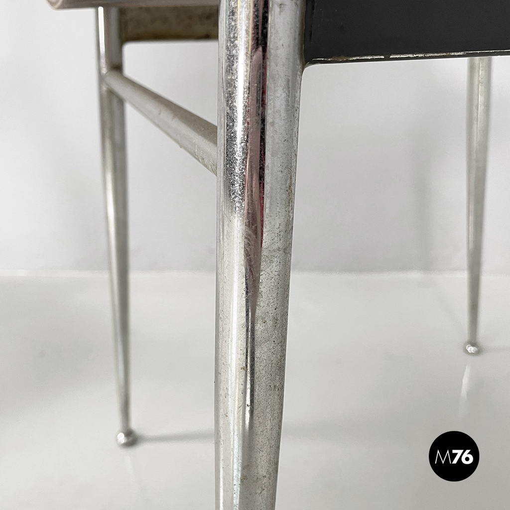 Italian mid-century modern Chairs in aqua green formica and metal, 1960s