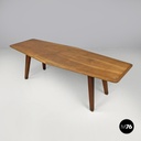 Italian mid-century modern long wooden coffee table with pointed sides, 1960s