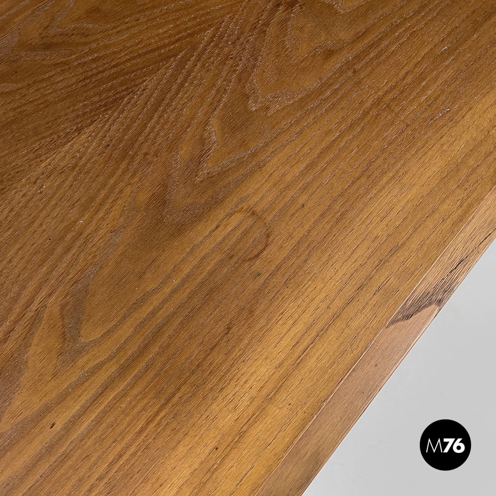 Italian mid-century modern long wooden coffee table with pointed sides, 1960s