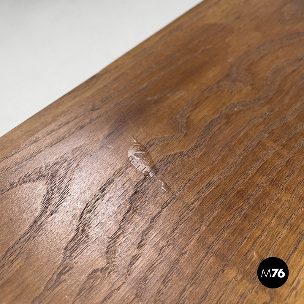 Italian mid-century modern long wooden coffee table with pointed sides, 1960s