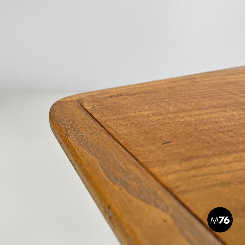 Italian mid-century modern long wooden coffee table with pointed sides, 1960s