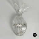 Italian modern Pineapple-shaped wall lamp in fluted glass and metal, 1980s