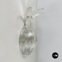 Italian modern Pineapple-shaped wall lamp in fluted glass and metal, 1980s