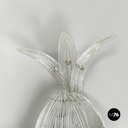 Italian modern Pineapple-shaped wall lamp in fluted glass and metal, 1980s