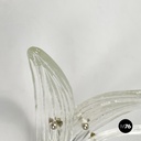 Italian modern Pineapple-shaped wall lamp in fluted glass and metal, 1980s