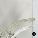 Italian modern Pineapple-shaped wall lamp in fluted glass and metal, 1980s