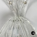 Italian modern Pineapple-shaped wall lamp in fluted glass and metal, 1980s