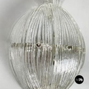 Italian modern Pineapple-shaped wall lamp in fluted glass and metal, 1980s