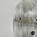 Italian modern Pineapple-shaped wall lamp in fluted glass and metal, 1980s