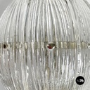 Italian modern Pineapple-shaped wall lamp in fluted glass and metal, 1980s