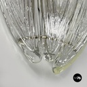 Italian modern Pineapple-shaped wall lamp in fluted glass and metal, 1980s