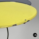 Italian mid-century modern wrought iron in yellow grey enamel coffee table 1950s