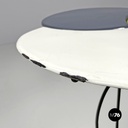 Italian mid-century modern wrought iron in yellow grey enamel coffee table 1950s