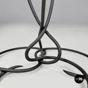 Italian mid-century modern wrought iron in yellow grey enamel coffee table 1950s