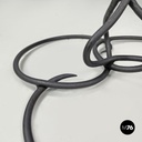 Italian mid-century modern wrought iron in yellow grey enamel coffee table 1950s