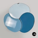 Italian mid-century modern wrought iron coffee table in light blue enamel, 1950s