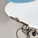 Italian mid-century modern wrought iron coffee table in light blue enamel, 1950s