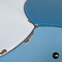 Italian mid-century modern wrought iron coffee table in light blue enamel, 1950s