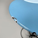Italian mid-century modern wrought iron coffee table in light blue enamel, 1950s