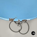 Italian mid-century modern wrought iron coffee table in light blue enamel, 1950s