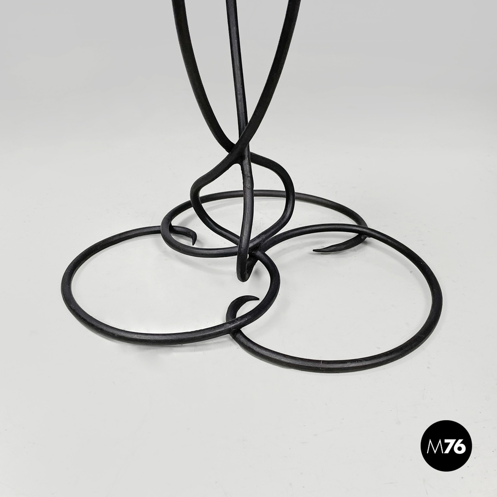 Italian mid-century modern wrought iron coffee table in light blue enamel, 1950s