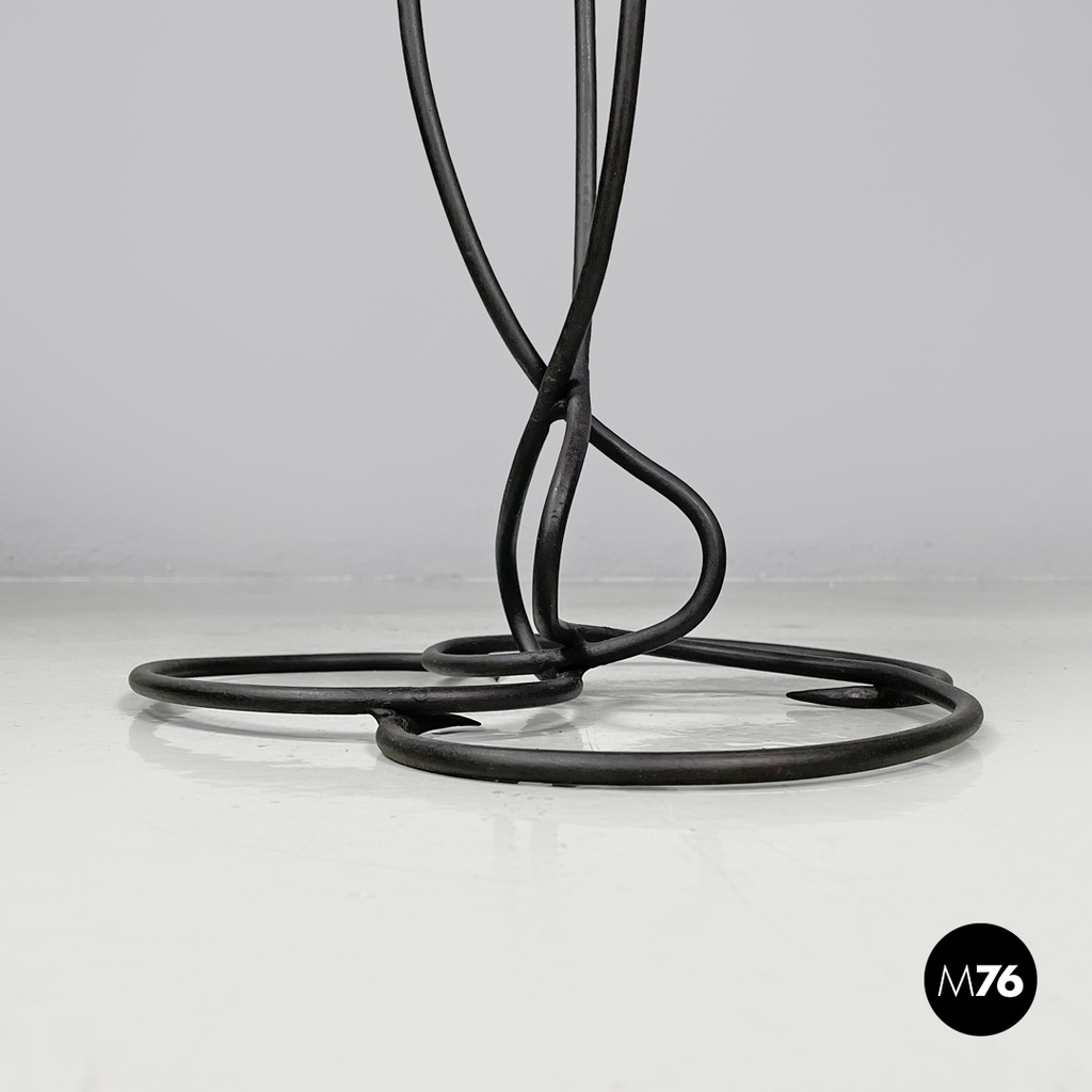 Italian mid-century modern wrought iron coffee table in light blue enamel, 1950s