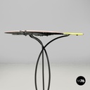 Italian mid-century modern wrought iron coffee table yellow pink enamel, 1950s