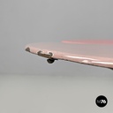 Italian mid-century modern wrought iron coffee table yellow pink enamel, 1950s