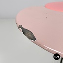 Italian mid-century modern wrought iron coffee table yellow pink enamel, 1950s