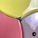 Italian mid-century modern wrought iron coffee table yellow pink enamel, 1950s